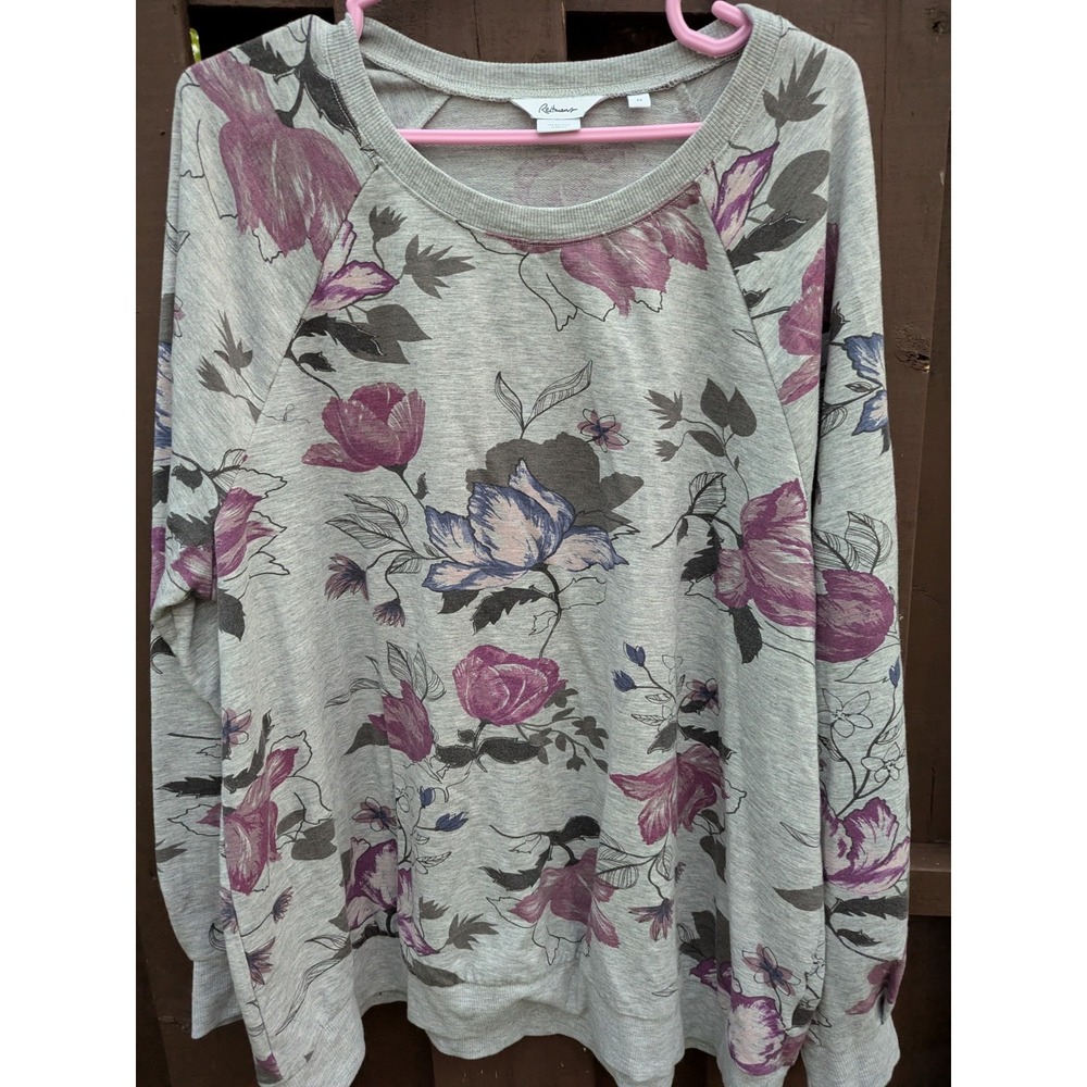 Reitmans Women's Long Sleeve Top Floral‎ Thin Sweatshirt Size 2X EUC